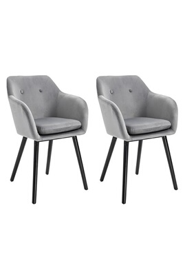 Homcom chaises de visiteur design scandinave - lot de 2 chaises
