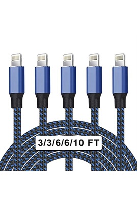 CÂBLE CHARGEUR IPHONE [1m+2m/Lot de 2] Cable Lightning Certifié