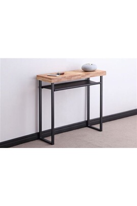 Table de bureau en bois coloris chêne nordique / noir - longueur