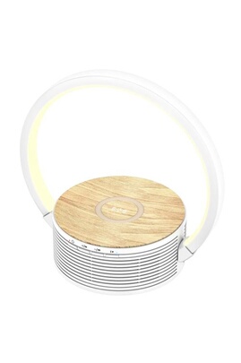 Chargeur pour téléphone mobile Chronus Lampe de Bureau avec Chargement Sans  Fil et Haut-parleur 3 en 1 avec 3 Niveaux D'intensité(Blanc)