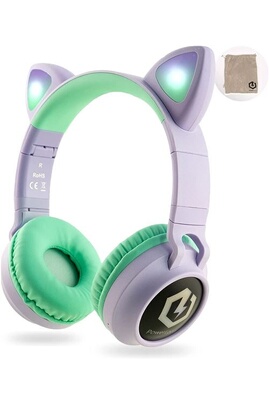 Casque audio PowerLocus Casque Bluetooth Sans Fil, Casque Audio Pour Enfants  - Violet/Teal