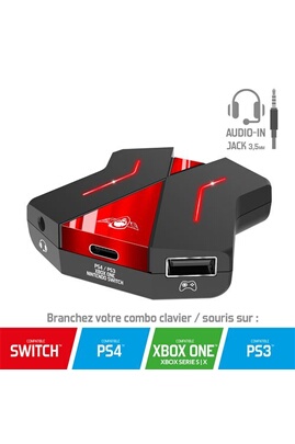 Convertisseur adaptateur clavier et souris TORUBIA pour Xbox One / PS4 /  Switch - Compatible avec Fortnite, PUBG, H1Z1 et autres jeux de tir 