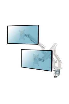 Support mural pour écran plat KIMEX Support de bureau Full Motion pour 2  écrans PC 17''-32'' avec USB, Blanc