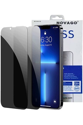 Protection d'écran pour smartphone NOVAGO 2 Films de protection écran verre  trempé Anti Espion (teinté) pour iPhone 13 Pro Max et iPhone 14 Plus  (6.7'') []