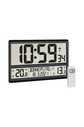 TFA Dostmann Horloge Digitale, Petite Horloge, 60.2013.01, Mini, utilisable  comme Horloge de Voiture ou Horloge de Table, 5,8 x 3,6 x 2,3 cm, Noir,  revêtement en Caoutchouc en destockage et reconditionné chez DealBurn