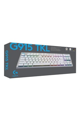 Clavier Logitech Gaming G915 TKL - Clavier - backlit - USB, Bluetooth,  LIGHTSPEED - QWERTZ - Allemand - commutateur : GL Tactile - blanc