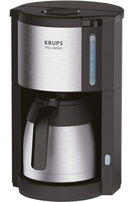 Cafetière filtre Krups cafetière électrique de 1,25L pour 10 a 15 tasses  avec verseuse isotherme gris noir KM305D10