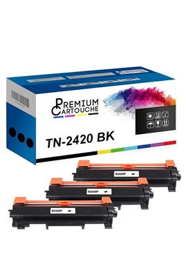 ✓ Pack 4 toners compatibles BROTHER TN-2420 noir couleur Noir en