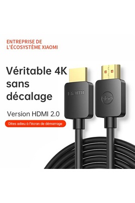 Câbles vidéo Yhemi Câble HDMI MV610-1 Câble HDMI V2.0 4K HD Support des  effets visuels 4K/3840*2160/60HZ/3D Marque de l'écosystème Xiaomi-1M