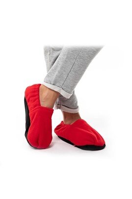 Coussin chauffant GENERIQUE Chaussons chauffants micro-ondes rouge  SHOP-STORY
