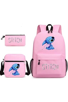 Sacs à dos, ensemble 3 pièces avec sacs à lunch et trousse à crayons pour  garçon et fille, motif Stitch, pour enfant du primaire et secondaire :  : Mode