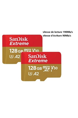 Carte mémoire Micro SD 128 Go - Classe 10 - SanDisk A2