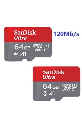 Lot de 2 Carte mémoire Micro SD SDXC microSDXC 64Go TF carte Classe 10 U A1  120Mb/s - Carte mémoire micro SD - Achat & prix