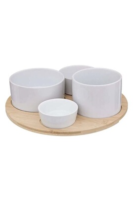Achetez Set de Dessous-de-plat en bambou blanc