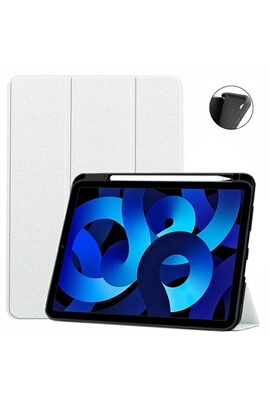 Housse Tablette XEPTIO Etui nouvel Apple iPad 10,9 pouces 2022 4G/5G  Smartcover pliable blanc avec porte stylet - Housse coque de protection New  Apple iPad 10eme generation