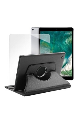Visiodirect - Etui rotatif en simili cuir + verre trempé pour iPad