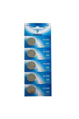 Piles VISIODIRECT Lot de 5 Piles bouton plates lithium type CR2032 3V - 