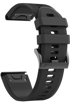 Accessoires bracelet et montre connectée Phonillico Bracelet pour Garmin  Fenix 6X / Fenix 6X Pro / Fenix 6X Pro Solar / Fenix 6X Pro Sapphire -  Silicone Noir 26mm QuickFit®
