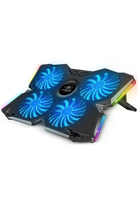  Refroidisseur PC Portable 10 à 17, 4 Ventilateurs Silencieux, Compatible  PS5, PS4, Xbox & PC, Plaque de Refroidissement Rétroéclairée RGB, Support