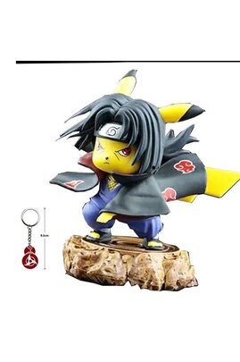 Figurine de collection GENERIQUE Figurine Pokemon Pikachu Cosplay modèle  11cm avec portes clés naruto - (Uchiha Itachi)