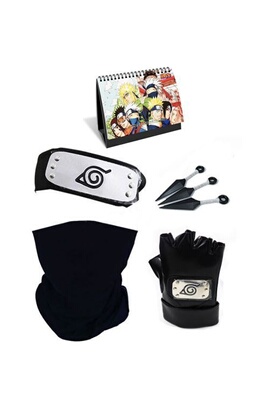 Accessoire de déguisement GENERIQUE Set de 5 pièces Bandeau Masque Gant  Arme Bracelet Ninja Naruto Shippuden Hatake Kakashi avec Calendrier Naruto  2021 en français