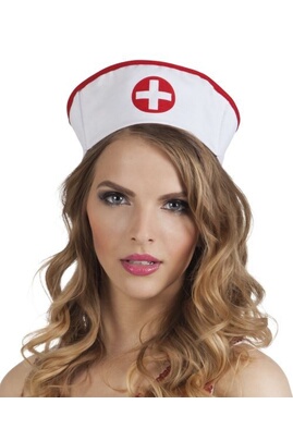 Boland 01380 - Coiffe Infirmière, pour adultes, blanc-rouge, chapeau,  casquette, bonnet, médecin, costume, carnaval, fête de thème, JGA :  : Mode