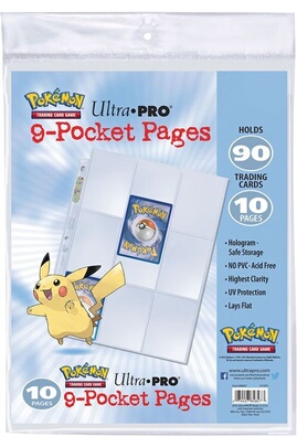 Feuilles de classeur Pokémon pour cartes à collectionner - ULTRA PRO -  84847-POKEMON 