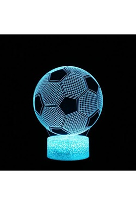 Veilleuses GENERIQUE Football Lampe LED 3D Illuminated Bureau optique  Veilleuse avec 7 couleurs Kiliaadk259