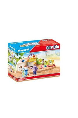 Playmobil 70282 Espace crèche pour bébés - City Life - avec Trois  Personnages, Une Commode à Langer, Un Tapis d'éveil, Une Chaise Haute et Un  Mur de