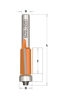 Fraise CMT Orange Tools Mèche pour affleurer carbure D=9.5x25.4 L=68.2 S=8  Z=2 Droite MFLS - CMT90609511