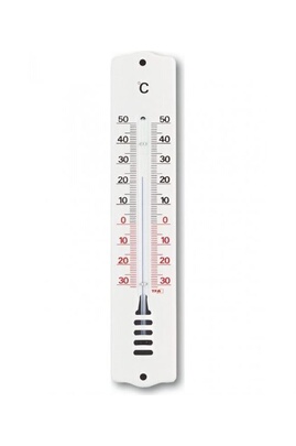 Thermomètre de jardin TFA Thermomètre Thermomètre analogique d'intérieur  et d'extérieur en métal 12.2008 blanc