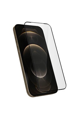Film pour iPhone 12 Pro Max Verre Trempé 9H Biseauté Transparent contour  Noir