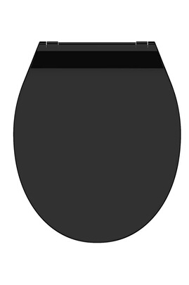 Abattant WC SLIM BLACK en Duroplast ultra fin avec frein de chute et  détachable - noir