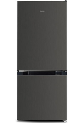 Refrigerateur congelateur en bas CHiQ Réfrigérateur congélateur bas 117  litres, commande électronique, acier noir, rangement de tri, dégivrage  manuel facile