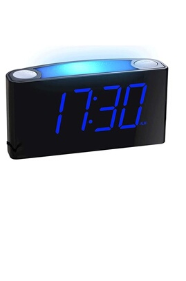 Radio-réveil vendos85 Radio-réveil avec Chargeur Téléphone USB écran  Incurvé LED 7,3 '' rouge noir AQ0285