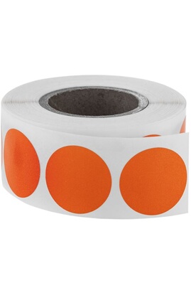 Etiqueteuse BeMatik Rouleau de 500 étiquettes adhésives rondes orange 19 mm