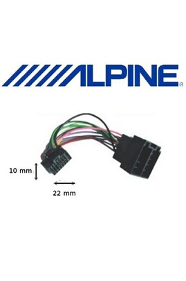 Câble adaptateur ISO autoradio ALPINE 16 Pins noir