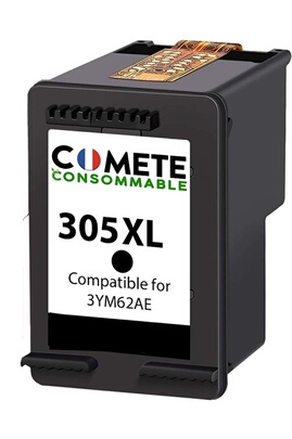 Cartouche d'encre Comete Consommable COMETE - 305XL - 1 Cartouche d' encre Compatible avec HP 305 ou 305XL - Noir- Marque française