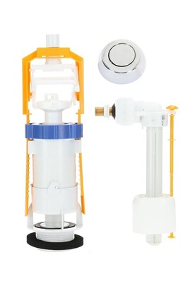 Chasse d'eau Garis Mécanisme WC interrompable chromé + robinet flotteur  standard - - W03-4500G