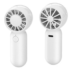 Mini ventilateur rechargeable blanc BBC avec lanière