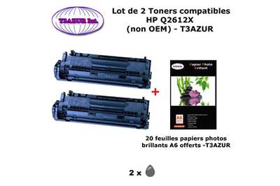 Cartouche d'encre T3azur 2 toners génériques hp 12x ...