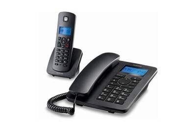 Telephone Filaire Dealmarche Telephone Fixe Motorola C41 Combo Dect 2 Pcs Noir Darty