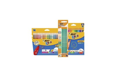peinture et dessin bic kit rentree des classes 18 feutres de coloriage crayons couleur 8 a papier hb lot 3 darty animaux