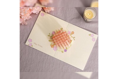 Accessoire Bureautique Aucune 3d Up Cards Valentine Joyeux Anniversaire Anniversaire Gateau En Cristal Carte De Voeux Rose Darty