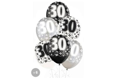 Tout Pour La Fete Uunique 6 Ballons Anniversaire 30 Ans Decoration Darty