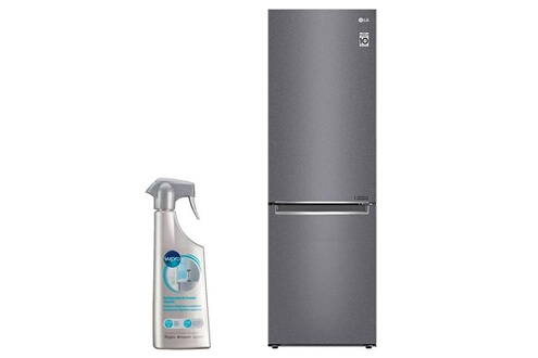 Réfrigérateur frigo combiné inox 341l a++ froid ventilé no frost dégivrage