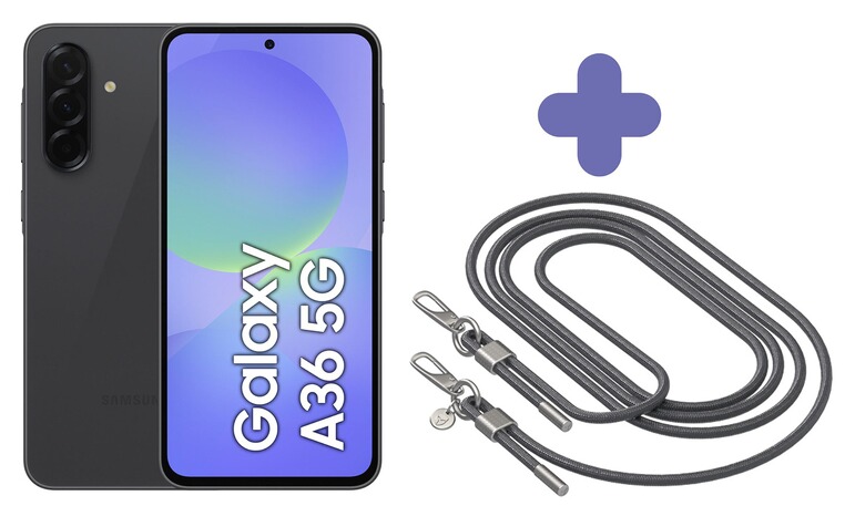 Smartphone Samsung Galaxy A36 6/128 Go Noir + bandoulière