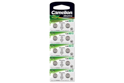 Camelion 100 PILES  AG13/LR44/A76/GP76/GP86A/357/SR44W/ ALCALINES G13-A D303 L1154 L1154F 