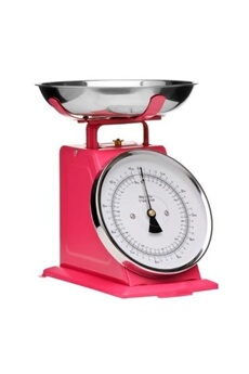 balance de cuisine generique premier housewares - balance de cuisine style retro - bol en inox - rose - 5 kg