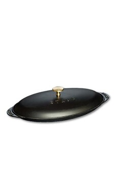 vaisselle generique staub fonte 1332125 assiette chaude poisson noir mat 31 cm
